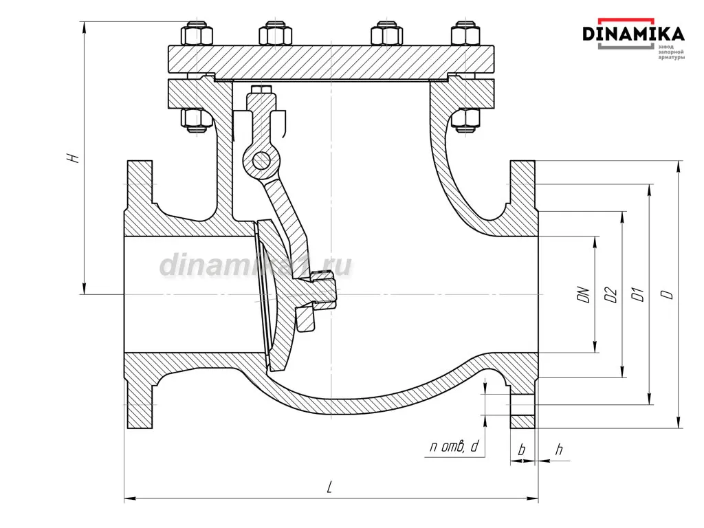 Обратный клапан 19нж76нж Ду200 фланцевый